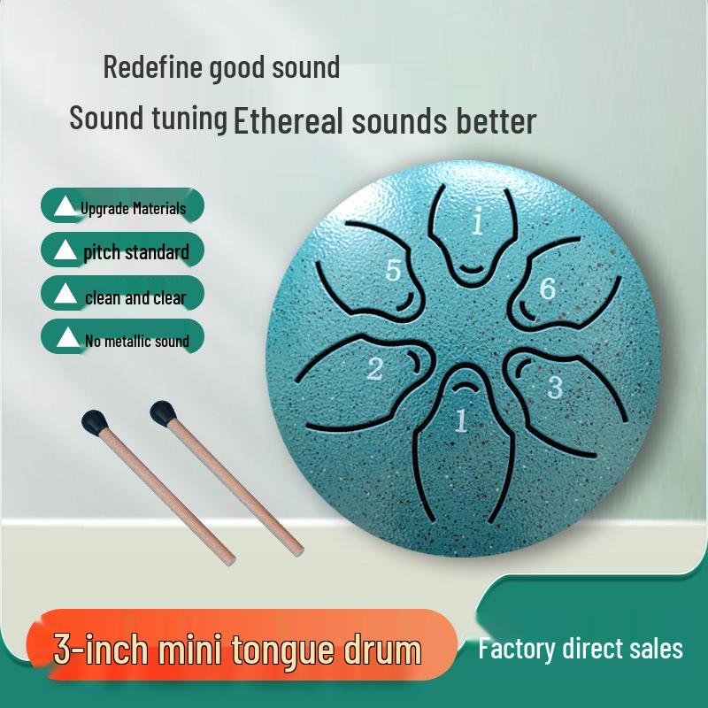 Mini 3-Inch Steel Tongue Drum for Beginners - Children's Percussion Instrument