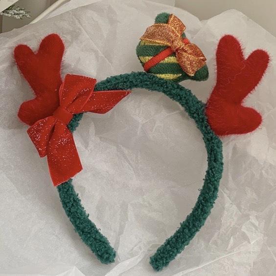 Plush Reindeer Antlers Hair Hoop for Girls, Christmas Party Cosplay Headband, Unique Festive Gift Hair Accessory