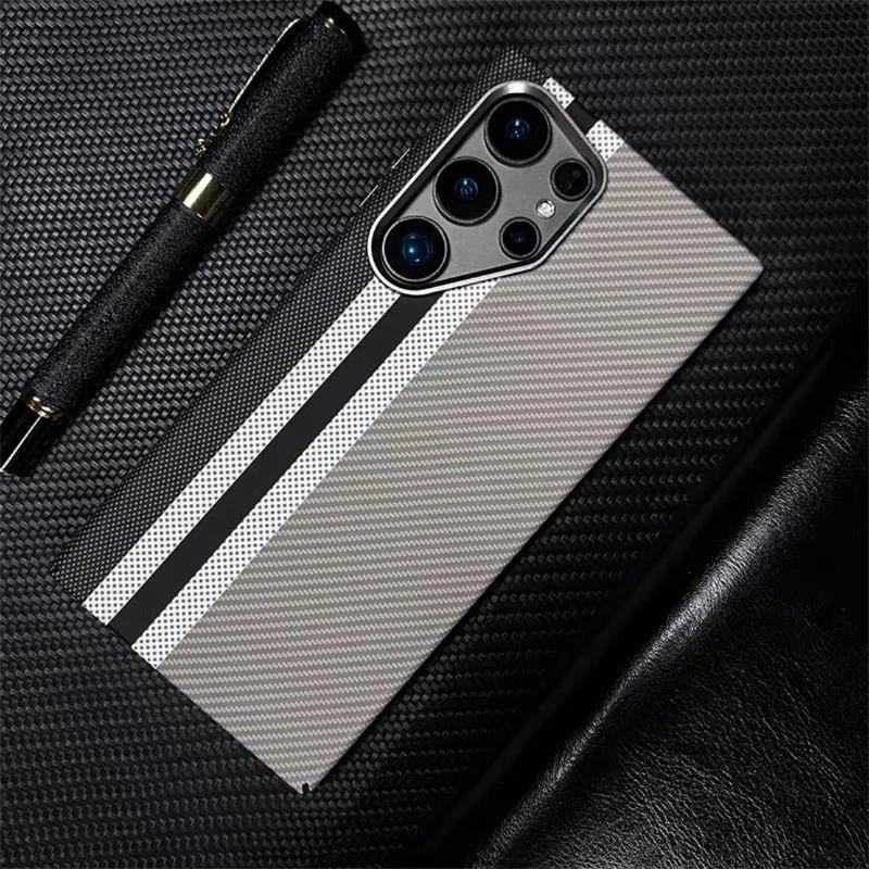 For Samsung Galaxy S25 Ultra Carbon Fibre Relief MagSafe Phone Case S23 S24Ultra Plus Wireless Charging Hard PC Shockproof Cover