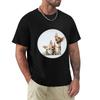 Twee Schattige Chihuahuas Fotografie Foto T-shirt Werk Dagelijks Top met Korte Mouwen