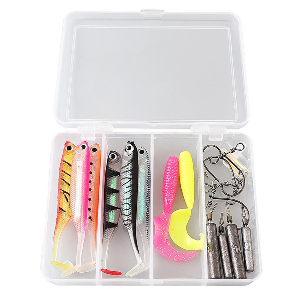 Bait Tackle Kit With Jig Heads Hooks Bait Fishing Lures Bait for Saltwater Freshwater Trout Bass Salmon Fishing