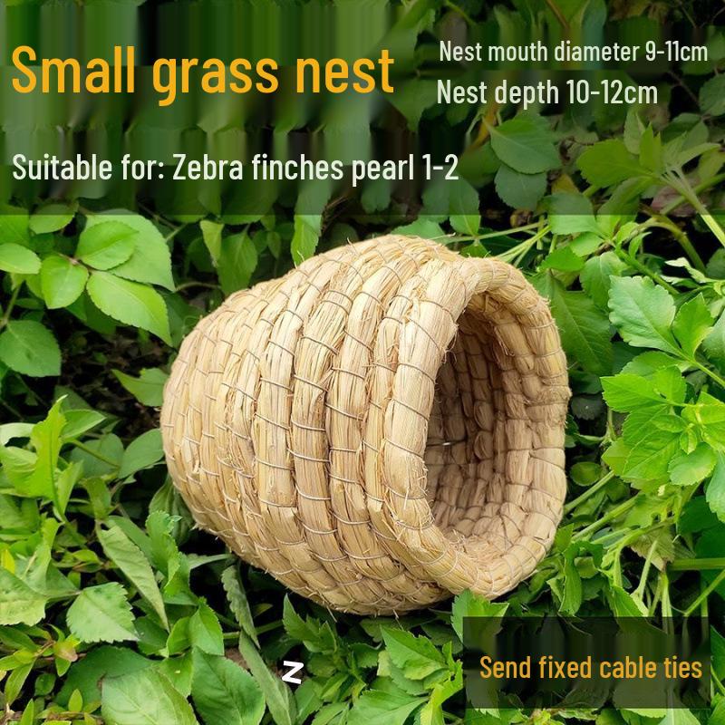 Straw-Woven Bird Nest: Parrot, Budgie, Cockatiel, Quail Sleep and Play Toy
