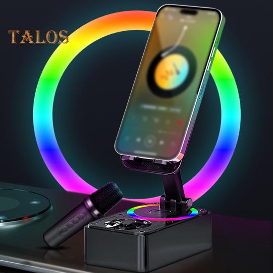 Držák mobilního telefonu 2 v 1 Přenosný reproduktor Stabilní připojení Dobíjecí držák pro reproduktor kompatibilní s Bluetooth se světlem