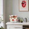 Abstract Red Lips Face Flower Pot: Resin Ornament for Courtyard, Balcony, or Garden Bonsai.