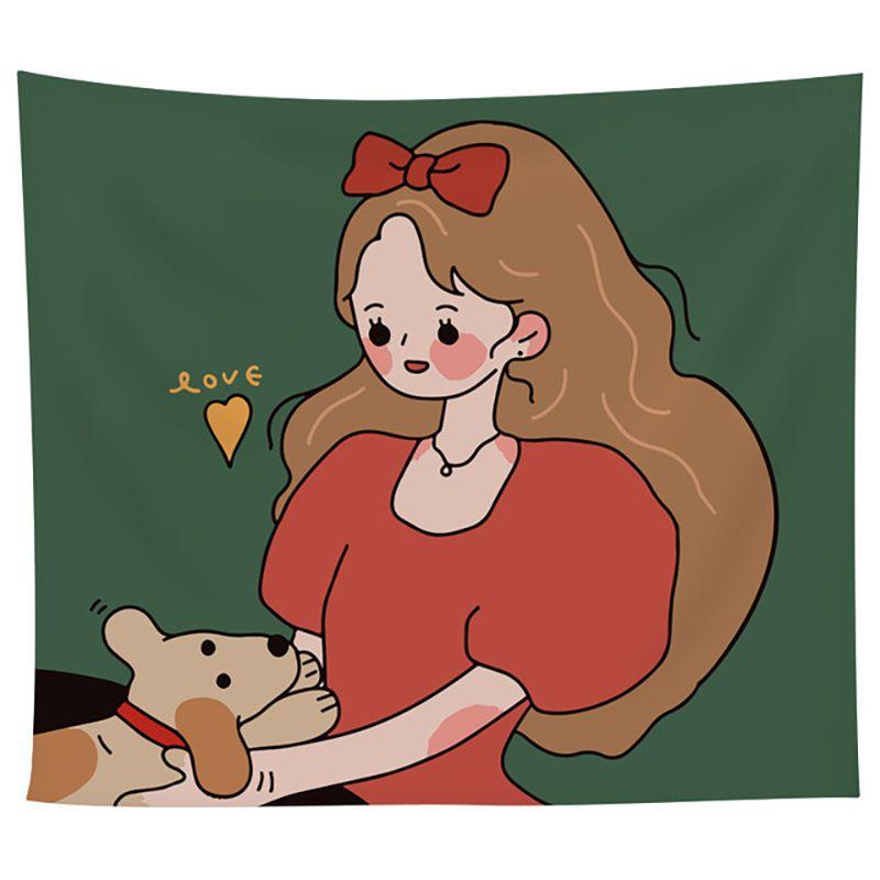 Durable Skin-friendly And Comfortable Hippie Girl Tapestry