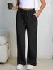 Summer Women's Jogging Pants - Elastic Waist, Solid Color, Plus Size, US Sizes, Drawstring Sweatpants