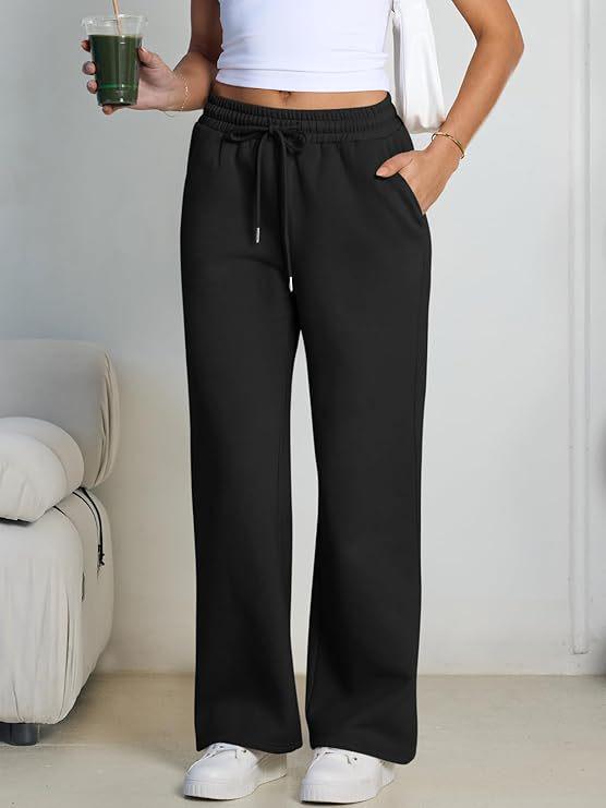 Summer Women's Jogging Pants - Elastic Waist, Solid Color, Plus Size, US Sizes, Drawstring Sweatpants