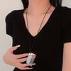 Long Fashionable Small Comb Titanium Steel Black Rope Necklace Women's High-end Retro Simple Exquisite Fashion Sweater Chain