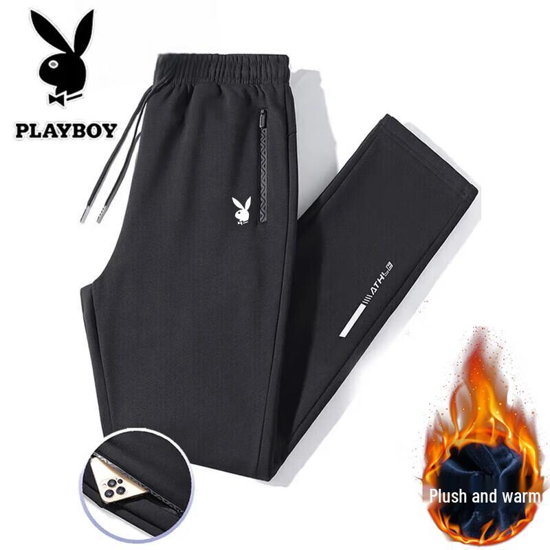 PLAYBOY Men's Plush-Lined Straight-Leg Casual Pants