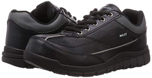 Fukuyama Rubber WA02 Men's Safety Shoes, Black, Size 24.5