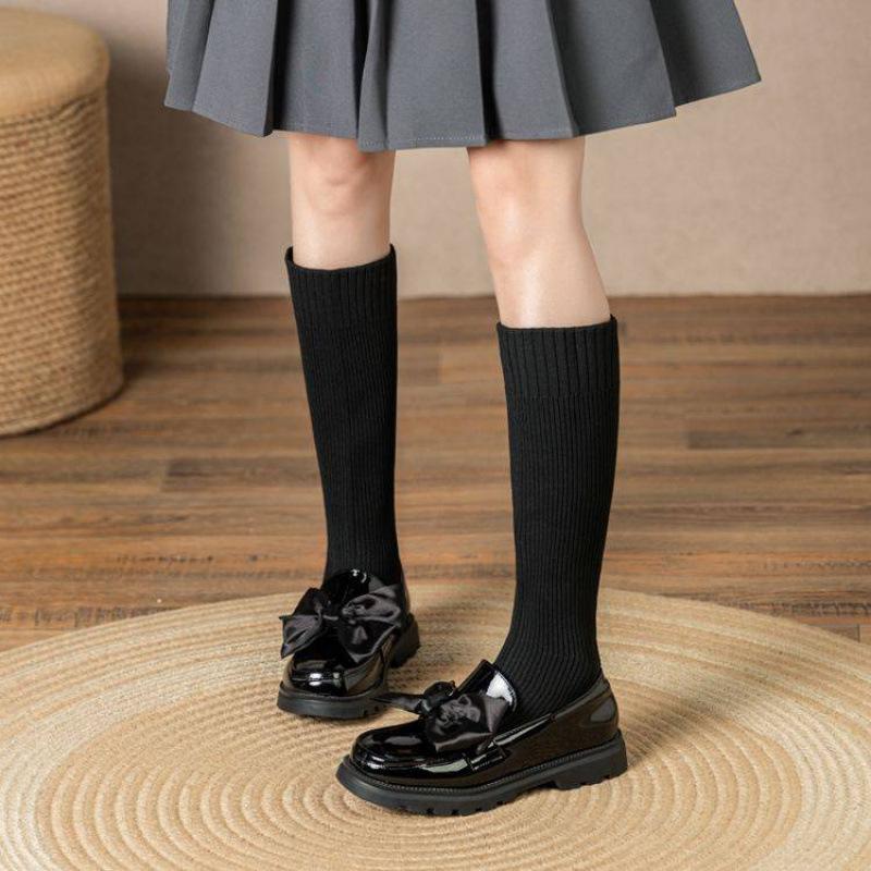 Autumn and winter girls leather boots medium and older children's shoes girls student shoes new princess shoes sleeve socks boots comfortable
