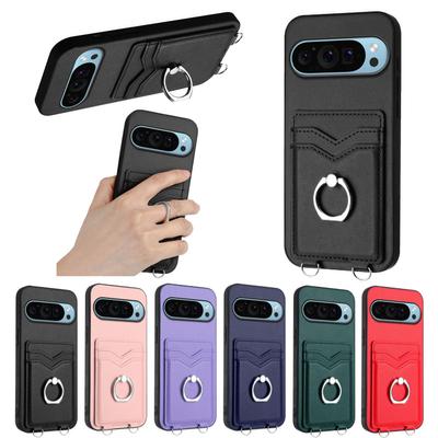 Card Holder Slots Ring Bracket Cover Phone Case For Google Pixel 8,Pixel 8 Pro,Pixel 8a,Pixel 9,OnePlus Nord CE4,Nord CE 3 Lite,Nothing Phone (2a)