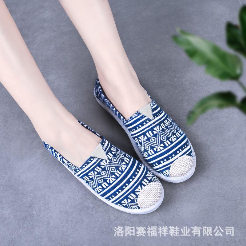 Low-top Casual Single Shoes Cloth Shoes Female Mother Soft-soled Shoes Canvas Student White Shoes