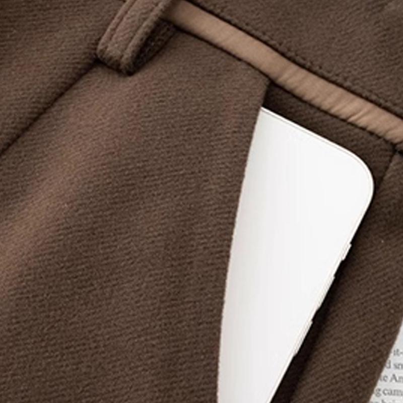 Dámské vlněné harémové kalhoty s vysokým pasem - Podzim Zima 2024, Silně podšité fleecem, Zeštíhlující, Kalhoty s rovnými nohavicemi.