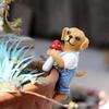 1 small dog holding a mushroom, fun flower pot decoration pendant, cup/vase pendant