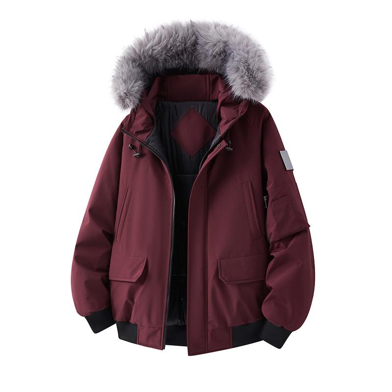 Men's Fur Collar Velvet Jackets, Men's Cotton Coats, Men's Loose Hooded Tops