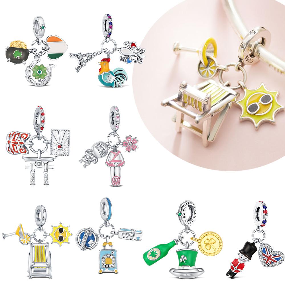 Copper Charm Summer Beads For Original Bracelet Diy Jewelry Making Pendant Necklace Women Fine Birthday Jewelry Gifts