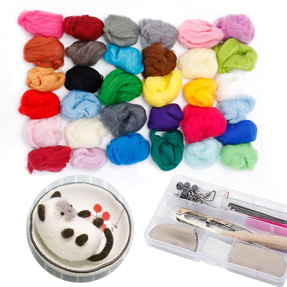 DIY Crafts Foam Mat Starter Tool Kit Wool Roving Sewing Tool Set Felting Needle Felting Kit