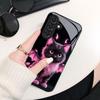 Cute Devil Cat Pattern Glass Phone Case Suitable for Samsung GalaxyS26 S25 S24 S22 S21 S20FE/Ultra/Plus Dustproof and Shockproof
