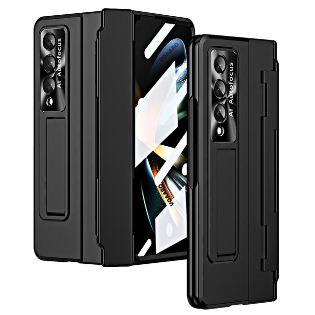 

Чехол-подставка с выравнивающим шарниром для Samsung Galaxy Z Fold 4, чехол с покрытием для Galaxy Z Fold 4 3 с защитной пленкой для экрана Case чёрный