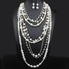 Statement Long Pearls Necklace With Earrings Set for Trendy Women Seek Unique Styles In Fashion Accessories Daily Use
