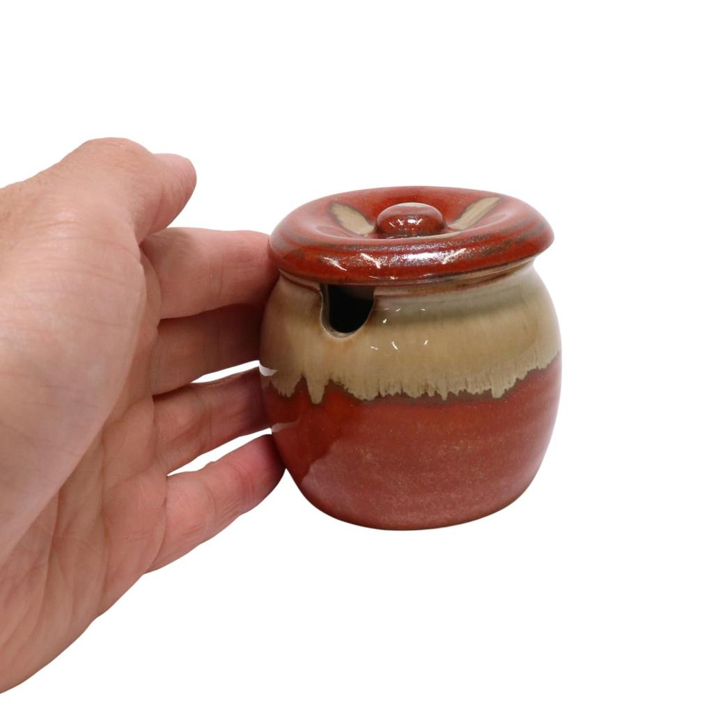 Set of 5 Mini Red and White Condiment Containers diameter x 110cc capacity up to the Made in [7cm 6.5cm height, cut, Japan]