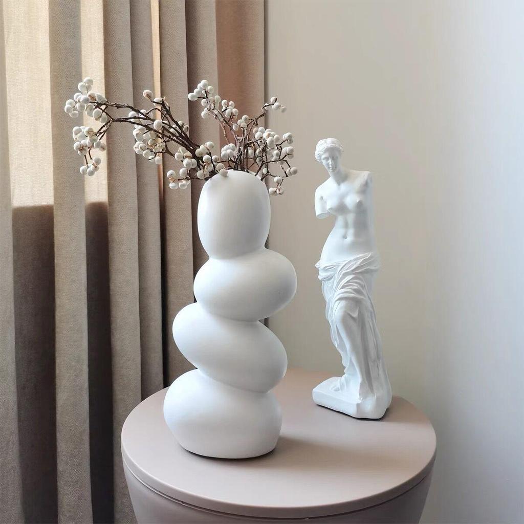 Irregularly Shaped Ceramic Cobblestone Vase for Floral Arrangements