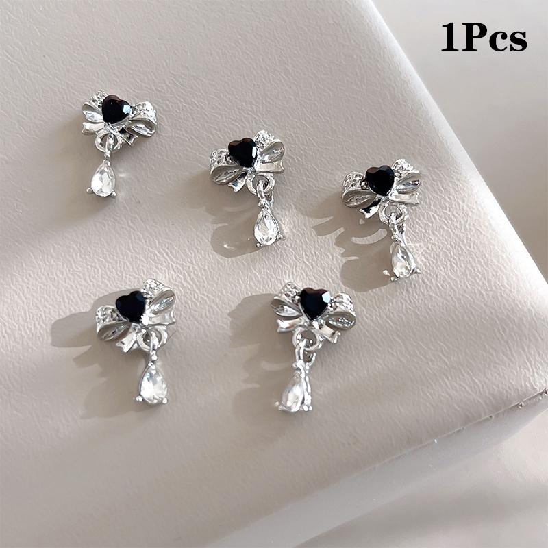 

1 шт. Роскошные Кавайные Бантики Шармы для Нейл-Арта 3D Японский Сплав Галстук-Бабочка Ювелирные Изделия Украшение для Ногтей DIY Подвеска Любовь Аксессуары чёрный