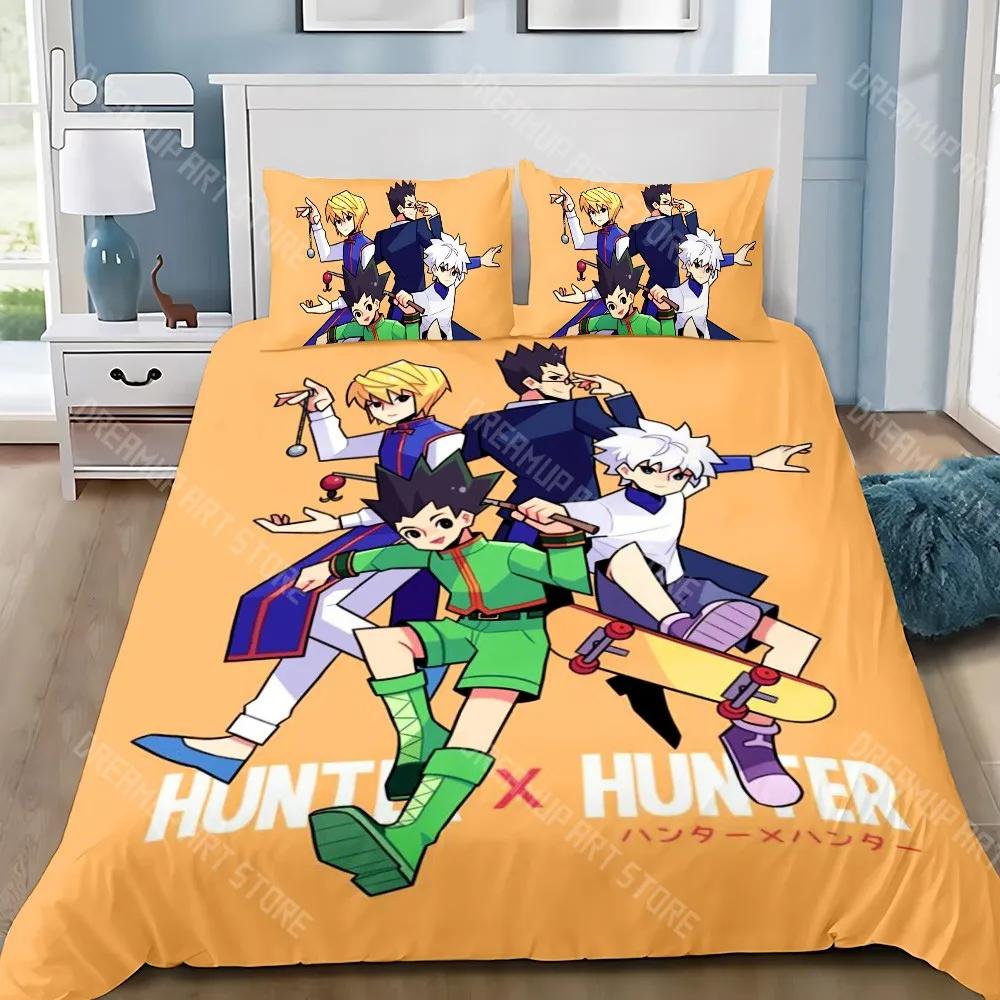 Çizgi Film Hunter x Hunter Nevresim Yastık Kılıfı Yatak Takımı Yetişkin Erkek Kız Yatak Odası Dekorasyonu Çocuk Tek Çift Büyük Boy