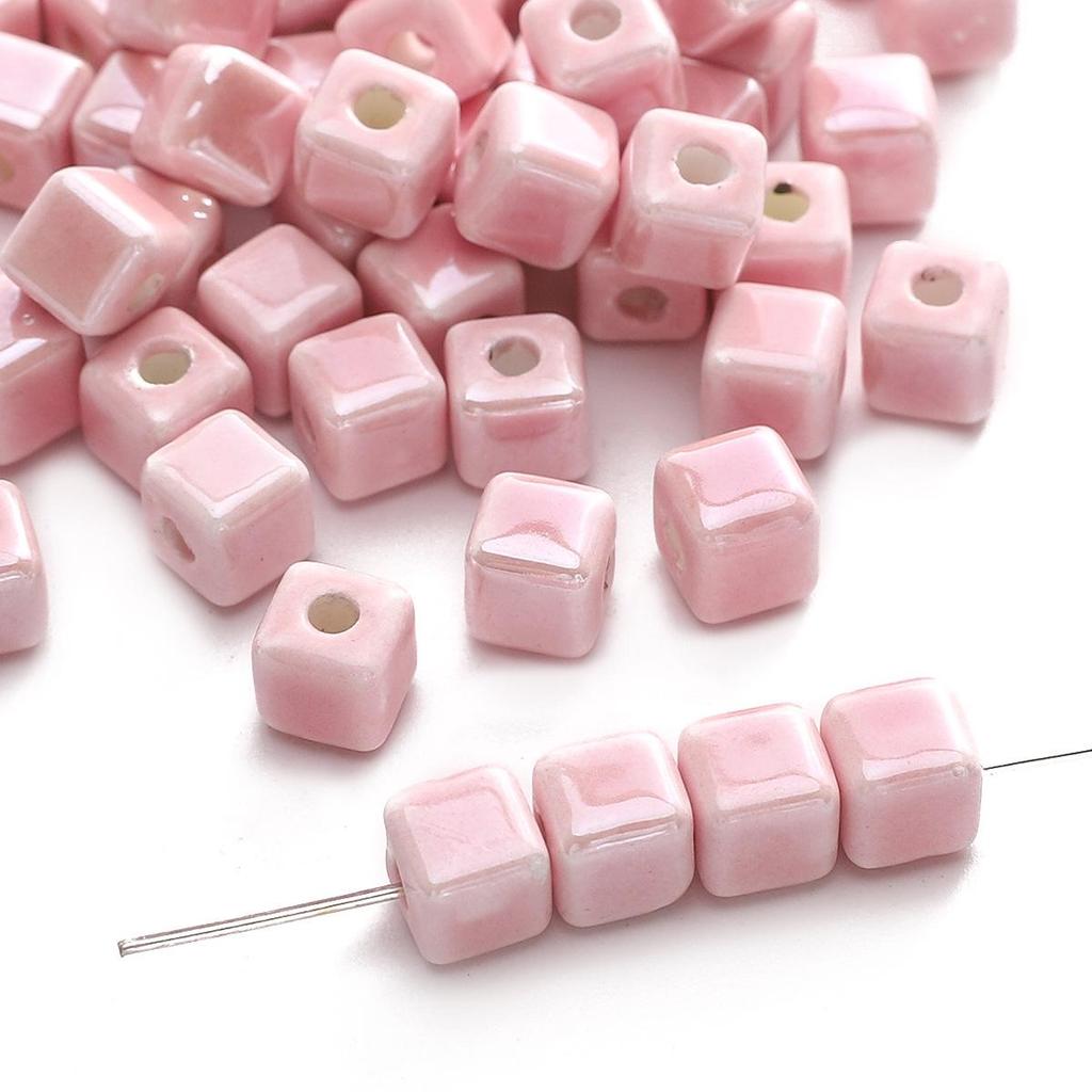 Five-Petal Flower Ceramic Beads for DIY Jewelry Making