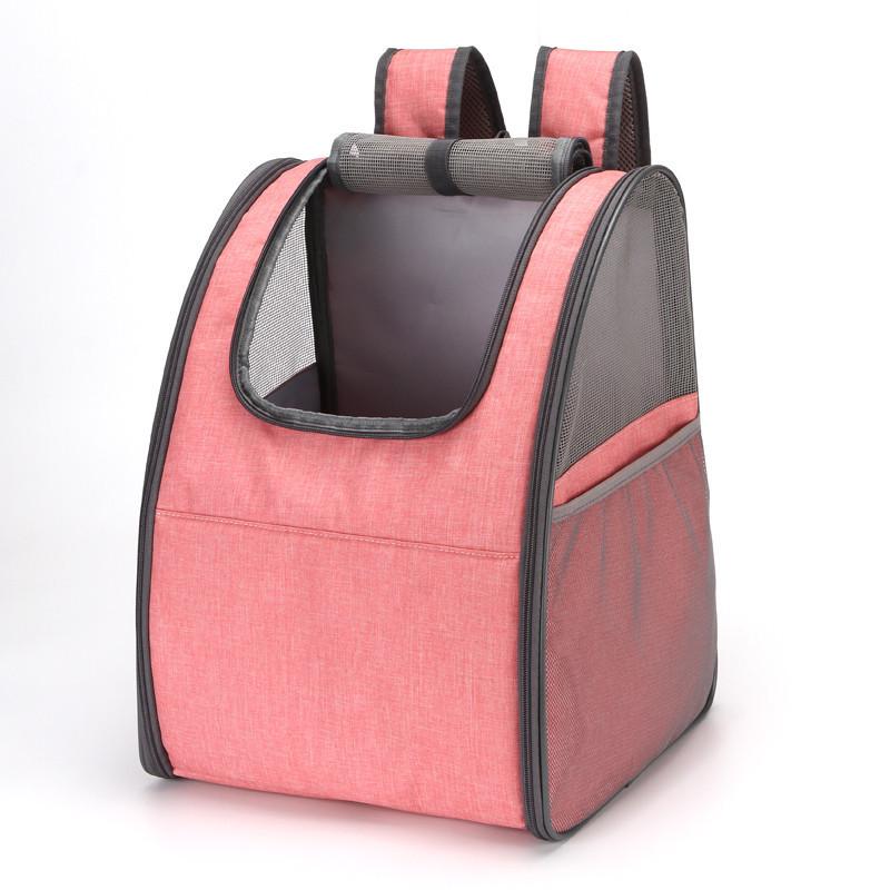 Foldable Pet Backpack: Breathable Panoramic Double Shoulder Bag for Cats and Dogs