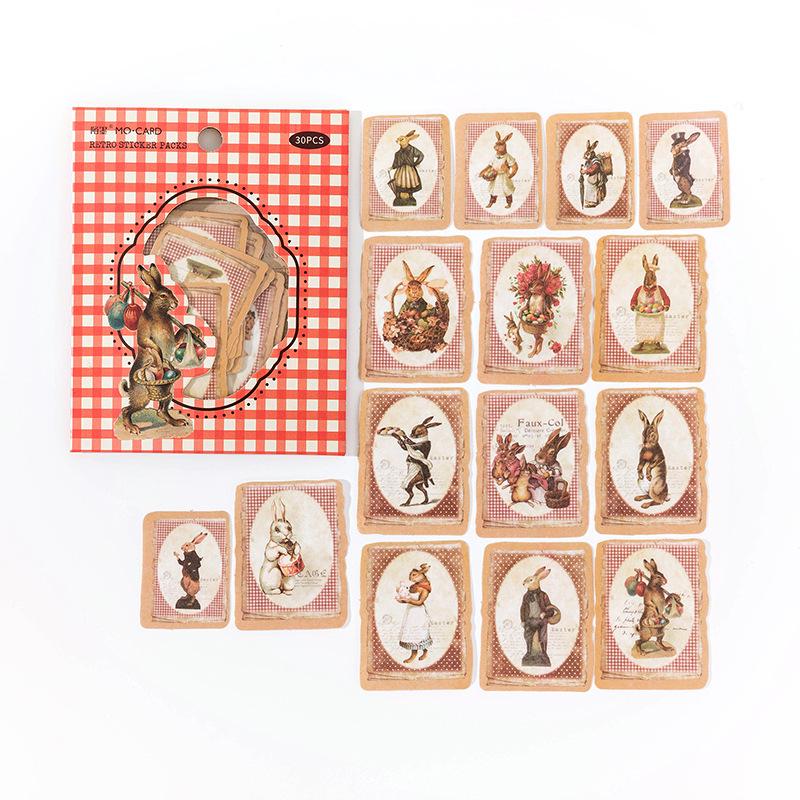 Pastoral Diary Momo Sticker Pack: Retro Artistic Plant Journal DIY Collage Material (6 Styles)