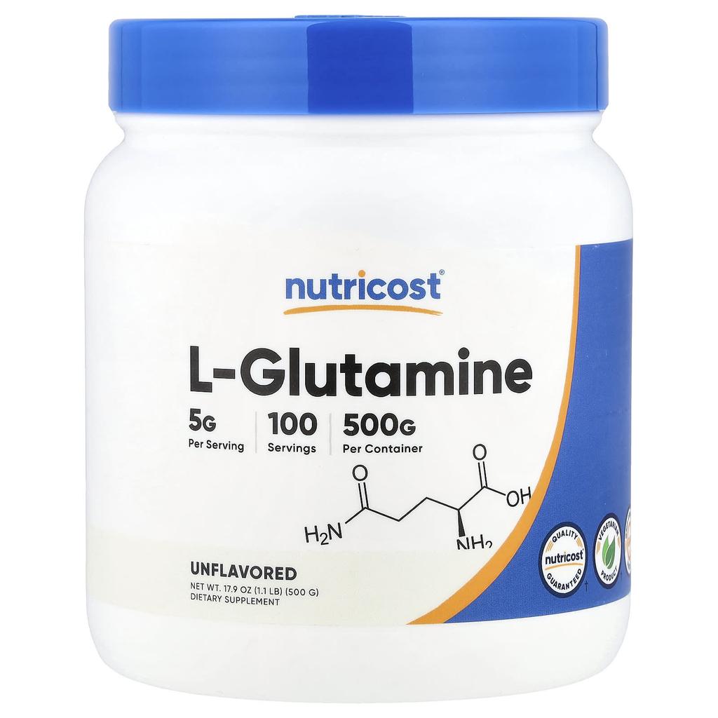 Nutricost L-Glutamine, Unflavored, 500g (1.1lb)