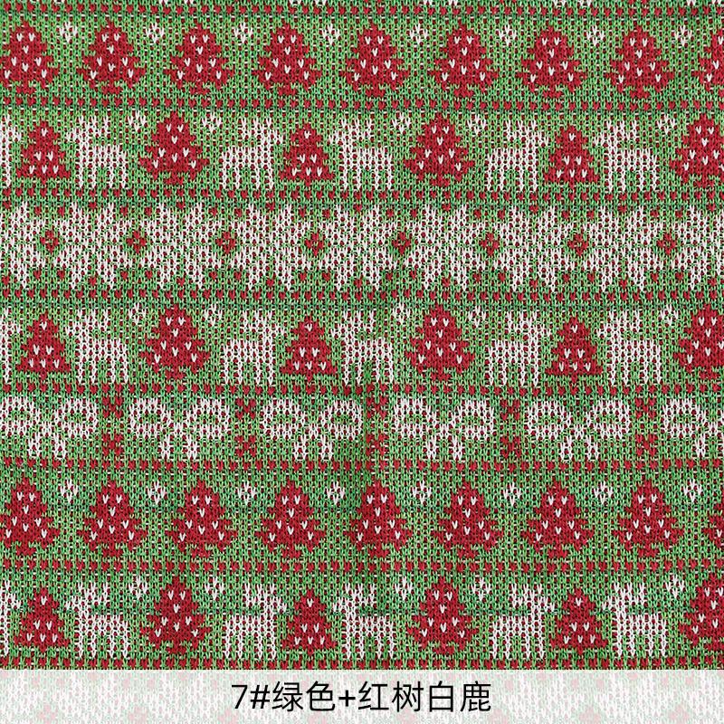Colorful Thick Needle Jacquard Knitted Fabric Christmas Sewing Fabric For Diy Dolls Clothing Or Home Textile Decoration TJ1302