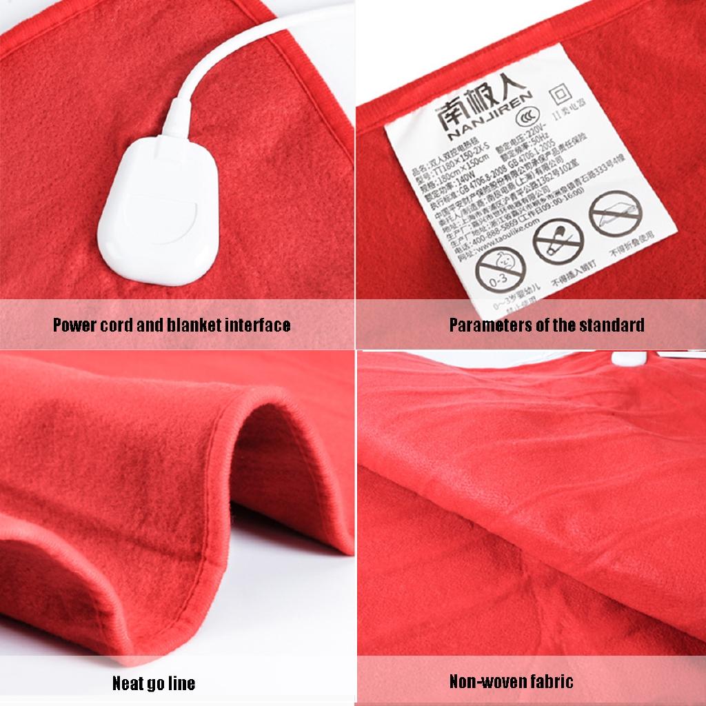 6Gear Double High-temperature Electric Heated Blanket Electric Blanket Bedroom Knee Body Warmer Bed Mattress Heaters Pad
