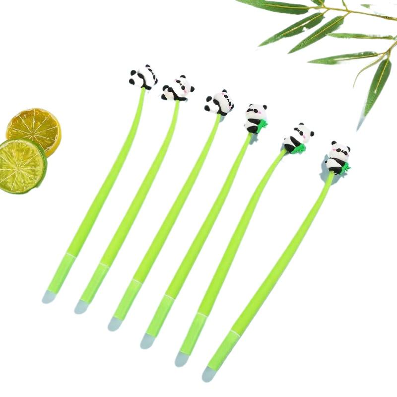 Cute Panda Shake Gel Pen Creative Kawai Stationery Student Soft High Looking Office School Supplies Signature Wholesale Lovely