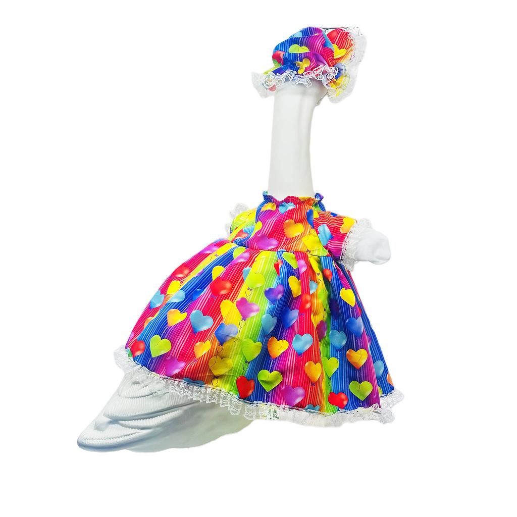 2026 New White Goose Costume Outfit Set - Cute Animal Themed Clothing for Kids, Lightweight 72g Cotton Fabric Party Dress