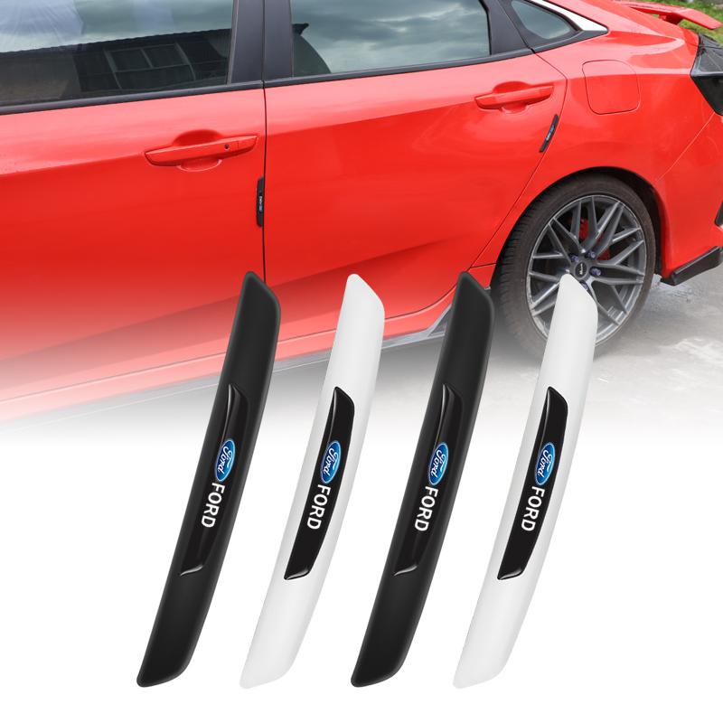 4Pcs Car Door Rearview Mirror Protector Stickers Rubber Anti-Collision For Ford ST Line Focus Mustang Fiesta Puma Ranger Kuga IL8