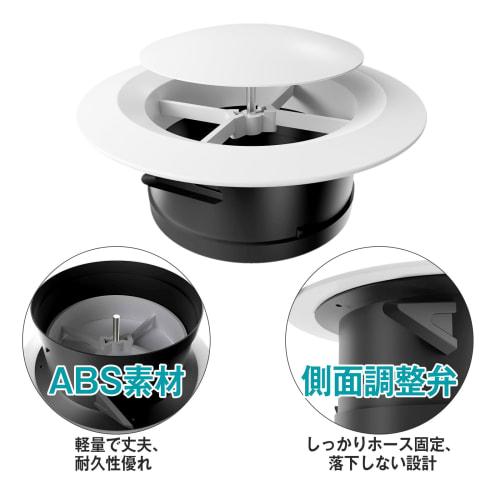 Okryain Ventilation Vent Cover, Rotating Air Intake, Duct Vent, Indoor Ventilation Vent, Ventilation Parts for Natural Ventilation, Connects To Duct H