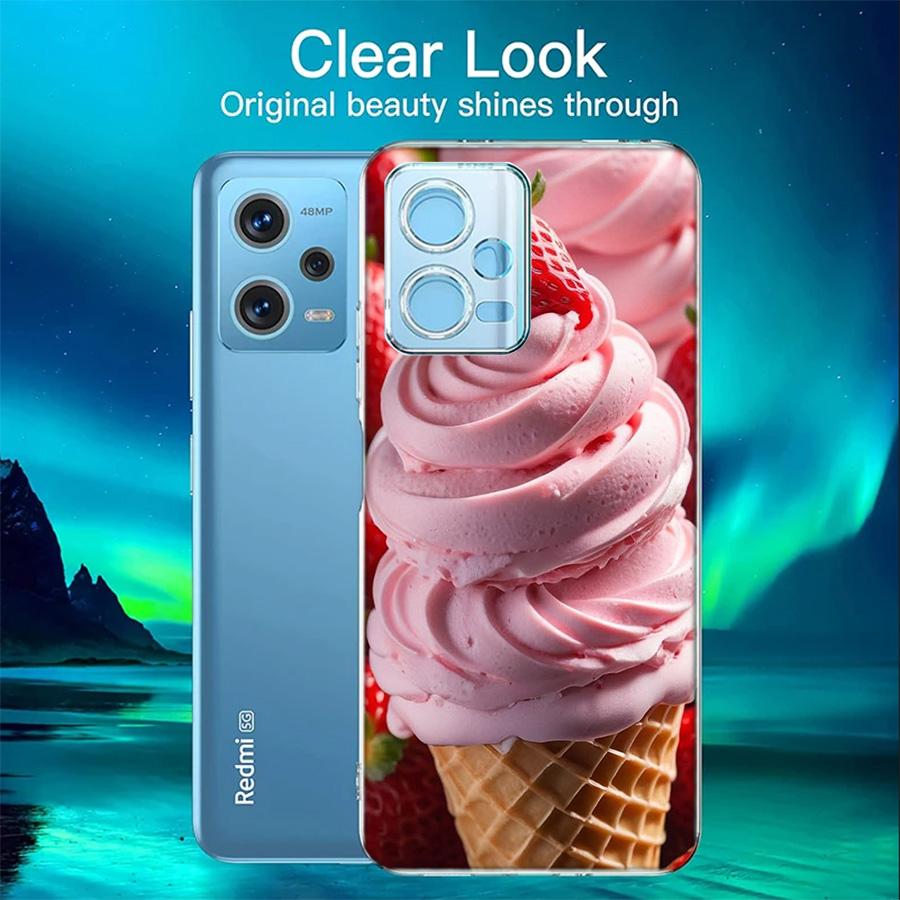 Colorful Ice Cream and Popsicles Phone Case For Redmi 12 13C 12C 15C 9 10 10C Note 13 Pro Plus 14 15 Pro 9T 9C 9A TPU Soft Cover