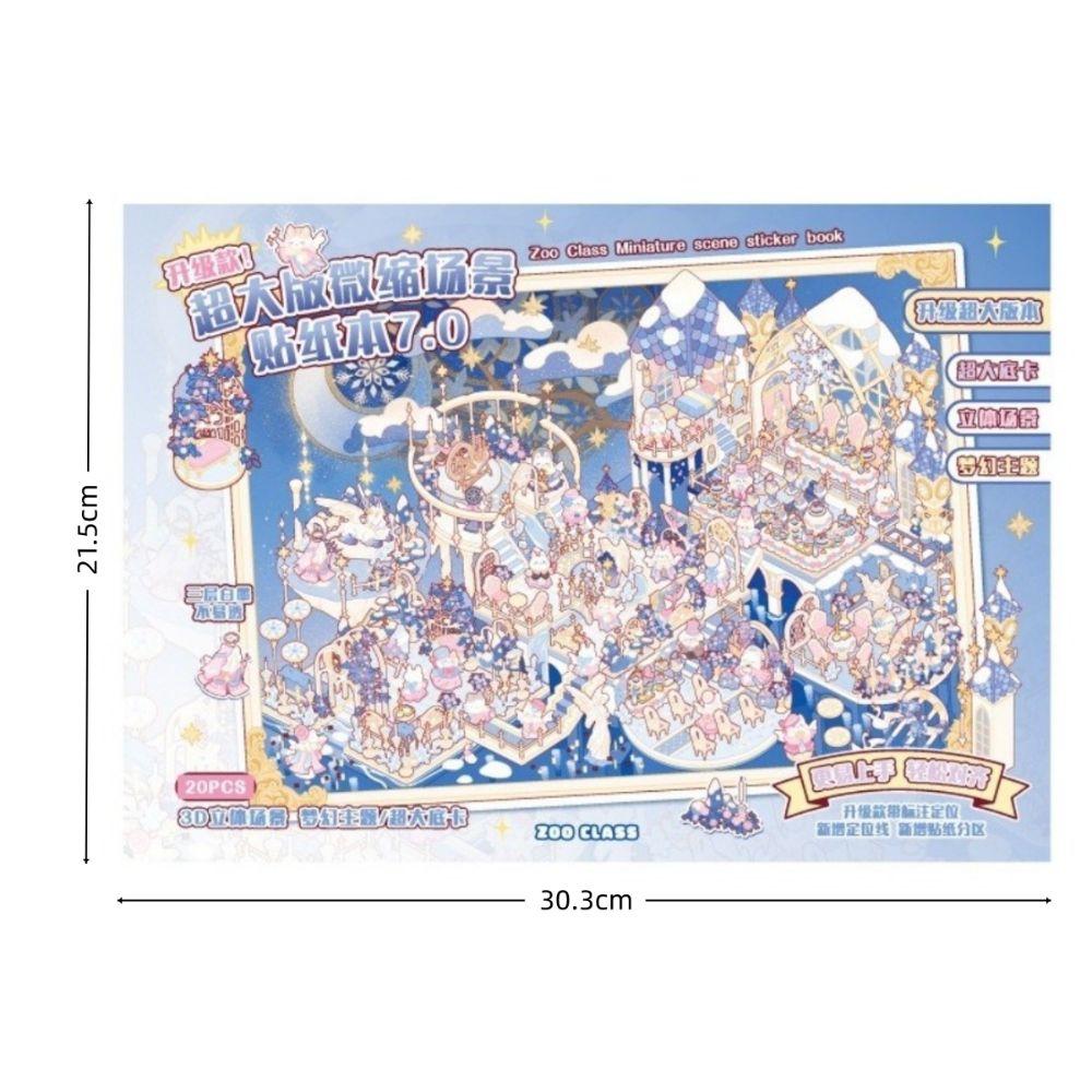 Large Size 3D Scene Sticker Horizontal Stacking Sticker Book Mini Scenery Stickers  Children Gifts