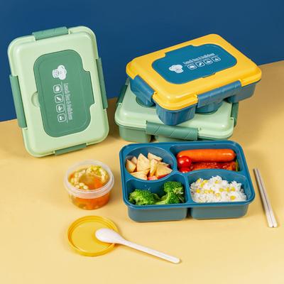 Bento Lunch Box with Leakproof Sauce Box Multi-Compartment Snack Box Meal Prep Containers for School Office Picnic