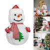 Festival Foldable LED Snowman Durable Metal Fabric Snowman Charm with LED Lights for Christmas Party Ambiances