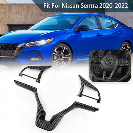 Steering Wheel Cover Trim Carbon Style For Nissan Sentra 2020-2023 Accessories