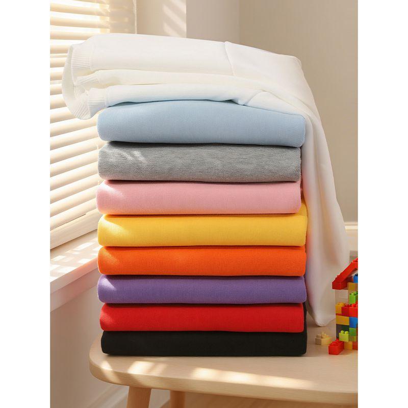 3-14 Years Kids Crew Neck Sweatshirt Solid Color Pullover