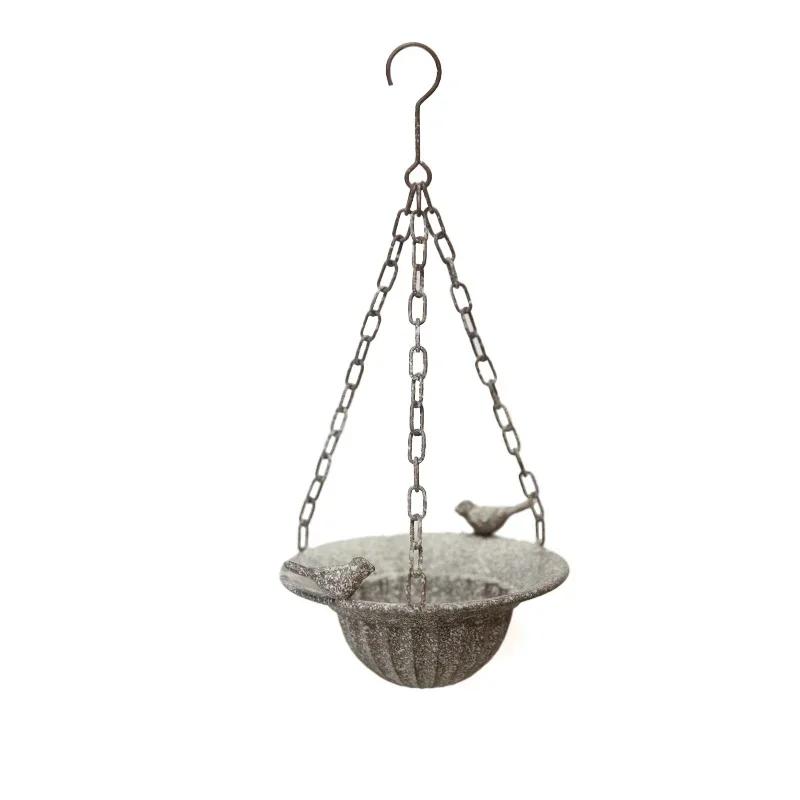 Home Furnishings Courtyard Hanging Decoration Garden Ironwork Retro Style Make Old Iron Chains Birds Flower Pot Hat Shape Vase