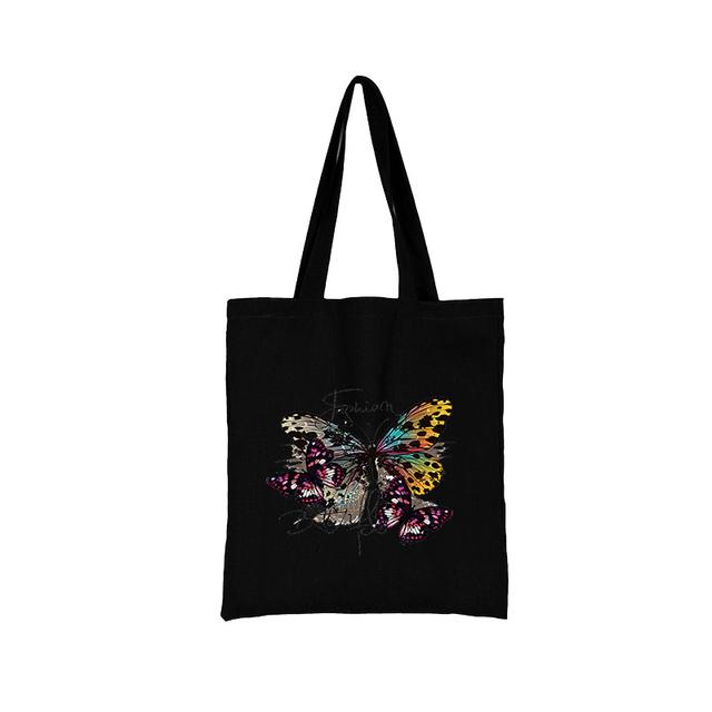 Shopping bag Butterfly Pattern Series Canvas Shopper Bag Customizable Tote Women's Beach Printed Anime Bags Shoulder Bags