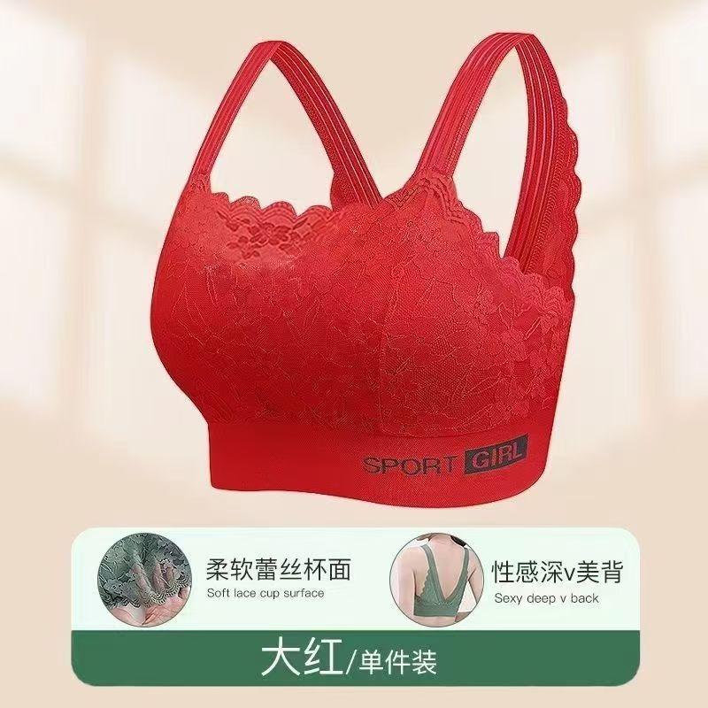 Wireless Chest Padded Plus Size Lace Beauty Back Bra For Women