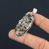 925 Silver Oval Turritella Agate Gemstone Bezel Wedding Daughter Elegant Pendant