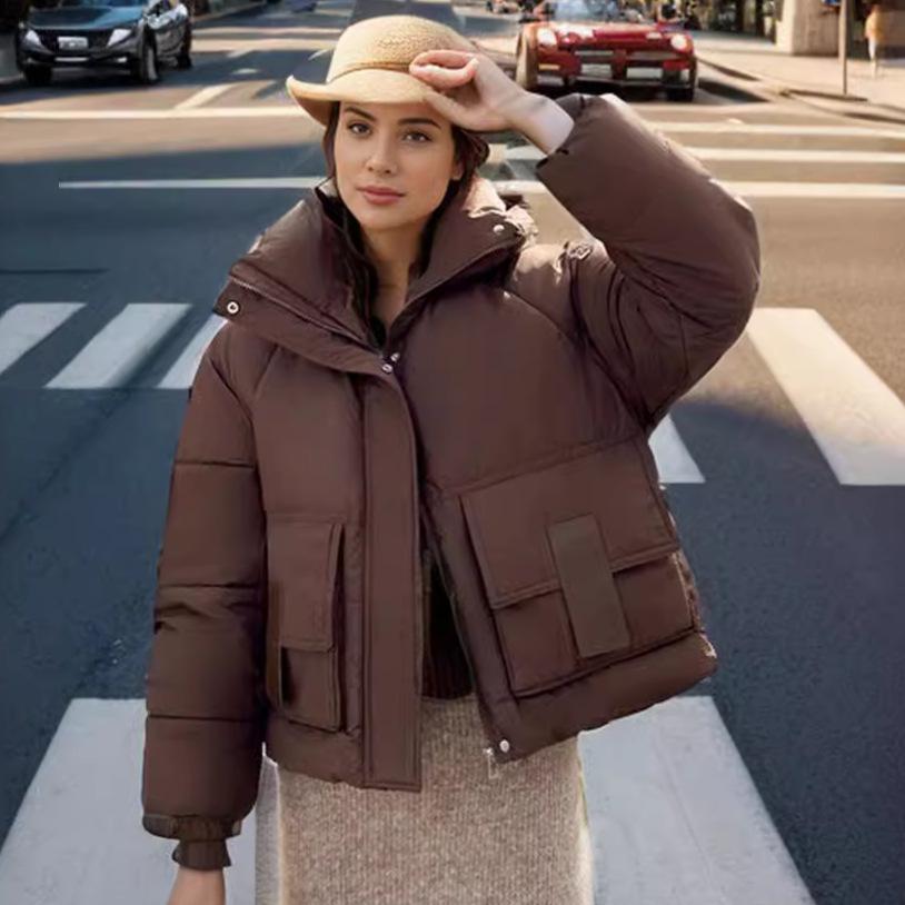 

GMXIA женские винтажные повседневные однотонные куртки и пальто с капюшоном на осень и зиму с длинными рукавами и принтом XXL коричневый